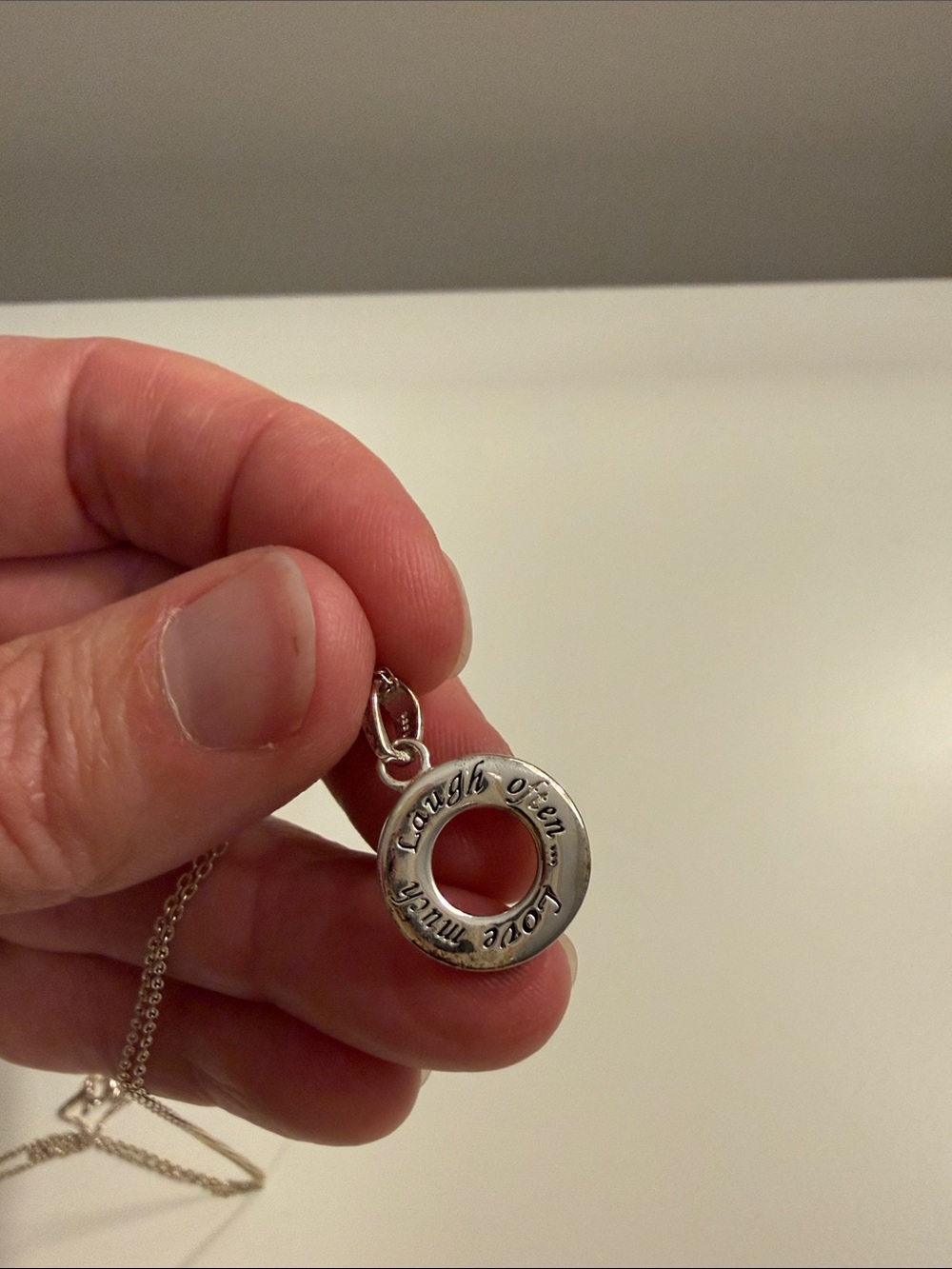 Minimal Silver Circle Pendant Necklace - Classic Everyday Layering - Picture 2 of 3